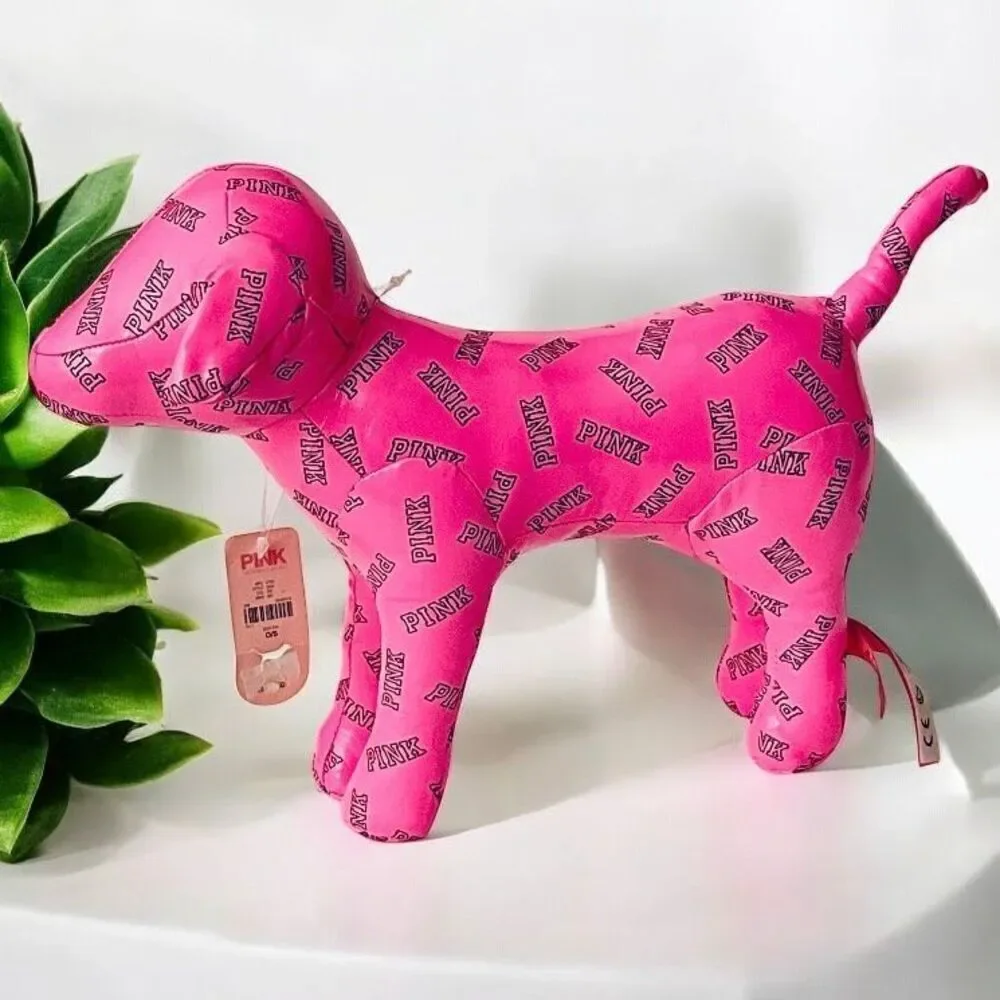 NWT Vintage RARE! Victoria's Secret PINK Jumbo Huge Giant 14” Pink Signature DOG